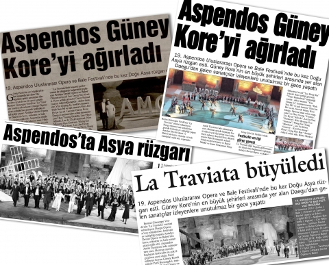 제19회 터키 아스펜도스 국제오페라&발레 페스티벌 무대에서 선보인 대구국제오페라축제의 &lt;라 트라비아타&gt;가 터키의 주요 신문에 대서특필됐다.