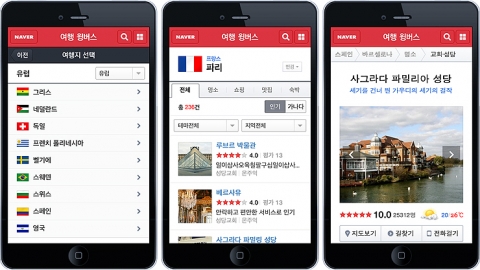 네이버 여행 윙버스 모바일 페이지