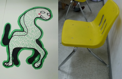 어린이들이 의자를 보고 그린 그림