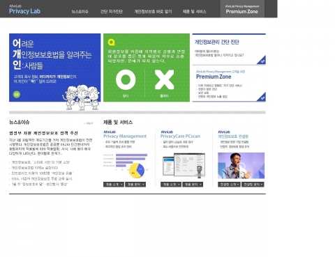 안랩 프라이버시 랩 메인 화면