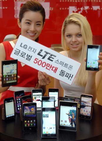 LG전자 LTE 스마트폰 글로벌 판매량이 500만대를 돌파했습니다.