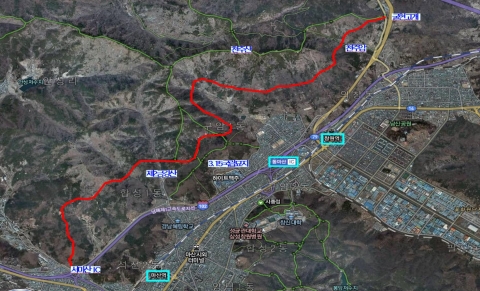 천주산 누리길 위치도