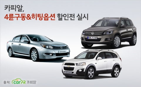 겨울철 최고 인기 옵션은 이것!
카피알, 4륜구동&히팅옵션 할인전 실시