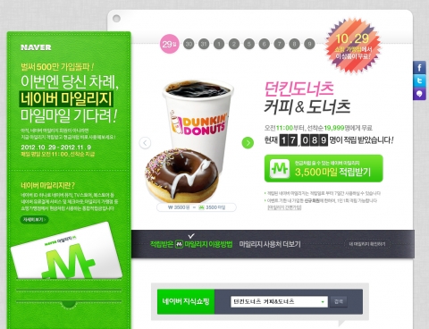 네이버는 네이버 마일리지 회원 500만 명 돌파를 기념해 총 10일 동안 신규 회원에게 최대 4,000마일(현금 4,000원 상당)을 지급하는 이벤트를 진행한다고 밝혔다.