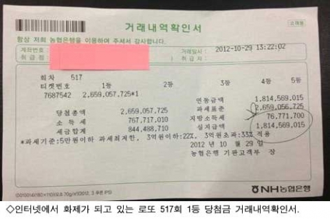 26억원 로또1등 거래내역…사라진 8억원 어디로