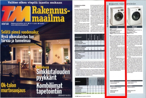 LG 드럼세탁기가 스웨덴에 이어 핀란드 유력지‘디엠 라케누시마일마 (TM Rakennusmaailma)’의 제품 평가에서 1위를 차지하며 북유럽에서 명실공히 최고 기술력을 인정받았다.