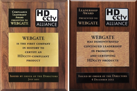 WEBGATE(http://www.webgateinc.com) has won the “Compliance Leadership Award” for the last two consecutive years at HDcctv Alliance’s Annual Grand Meeting which was held during the Beijing Security Exhibition in December of 2012.
