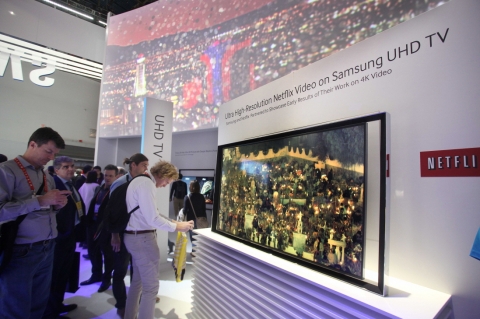 세계 최대 가전전시회 &#039;CES 2013&#039;에 전시된 삼성전자 UHD TV