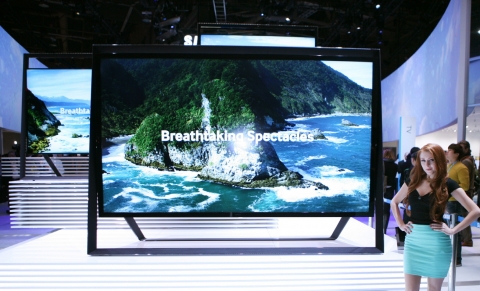 세계 최대 가전전시회 &#039;CES 2013&#039;에 전시된 삼성전자 UHD TV