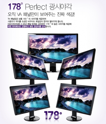 VA패널의 최대 장점인 광시야각 안내
