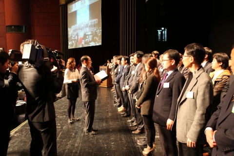 동명대학교가 30일 가진 더블멘토링 팀 발족 장면