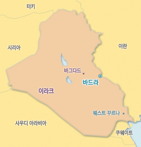 이라크 바드라 지역 지도