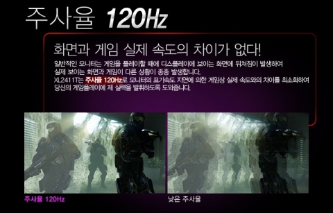 120Hz 주사율 안내