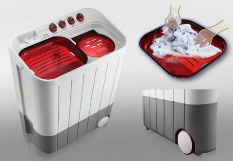 ‘iF 디자인 어워드 2013’에서 금상을 수상한 삼성전자의 서남아 현지 특성을 반영한 이조식 세탁기
