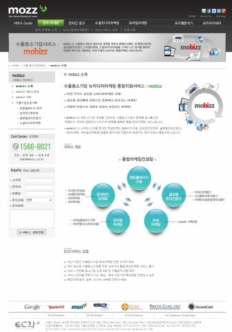모비즈(mobizz) 홈페이지 메인화면
