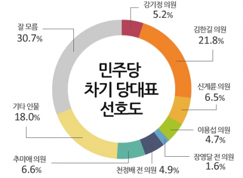 민주당 차기 당대표 선호도