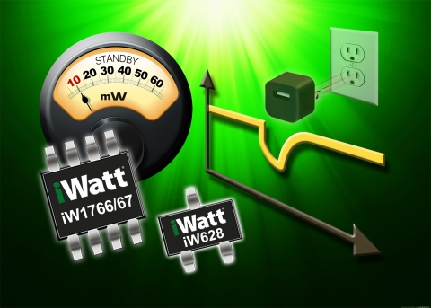 아이와트 (www.iwatt.com) 가 자사 제품 중 가장 빠른 대기 전력 모드 회복 성능의 2개의 파워 어댑터 칩셋을 포함한 PrimAccurate™ 펄스폭 변조 (PWM) 컨