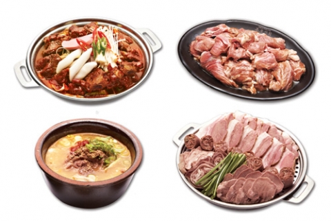 종로상회, 신메뉴 출시 (왼쪽 위부터 시계방향)종로매콤갈비찜, 특수부위주물럭, 수육한판, 종로국밥