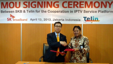 K브로드밴드는 모바일 IPTV인 B tv 모바일 플랫폼을 인도네시아 최대 통신사 텔콤(Telkom)의 해외 비즈니스 자회사인 텔린(Telin)에 제공하는 MOU를 체결했다고 밝혔다.