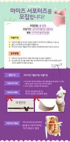 마미즈는 서포터즈를 모집 중에 있다