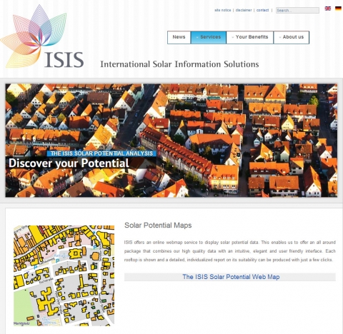 독일 태양광 기업 ISIS 홈페이지