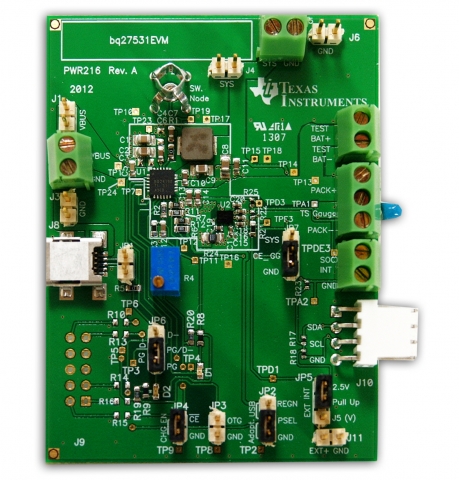 TI는 고속 충전 기술로 리튬이온 배터리 수명을 극대화하는 칩셋 2종을 출시했다.(bq27531_flat)