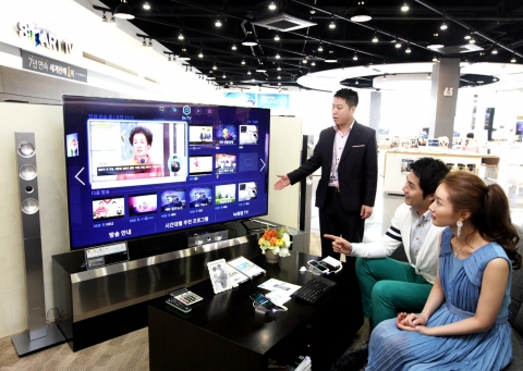삼성전자의 올해 1월부터 5월까지 50형 이상 TV의 국내 판매 규모가 전년 동기 대비 평균 83%나 증가했다.