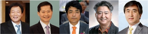 문화방송(MBC) 임원 인사에서 건국대 언론홍보대학원 출신 동문들이 지역 MBC와 계열사 사장단에 대거 선임됐다. 왼쪽부터 건국대 언론홍보대학원 허연회, 김창옥, 이용석, 윤영무,