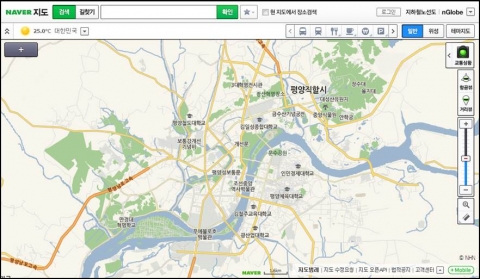 네이버 평양지역 지도 PC버전