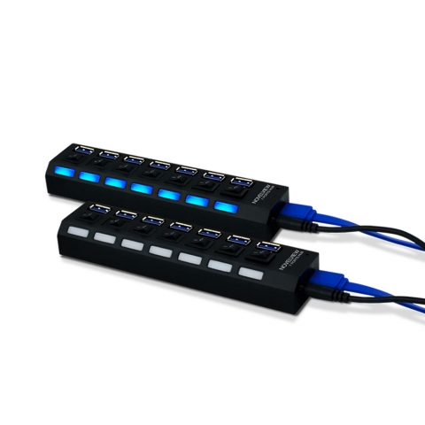 노벨뷰가 멀티탭처럼 단자 하나로 여러 개의 주변기기를 연결할 수 있는 버튼형 USB 허브 NB307(P)를 출시했다. USB 허브 NB307 – 블랙.