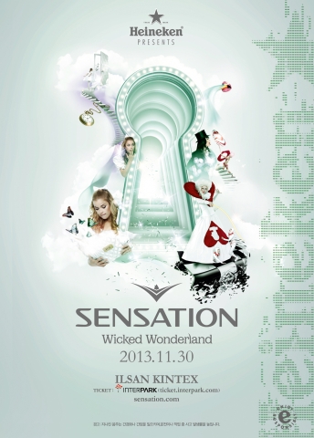 2013 Heineken Presents Sensation의 한국 공연의 티켓 정식 예매가 9월 2일 오후 12시부터 인터파크를 통해 시작된다.