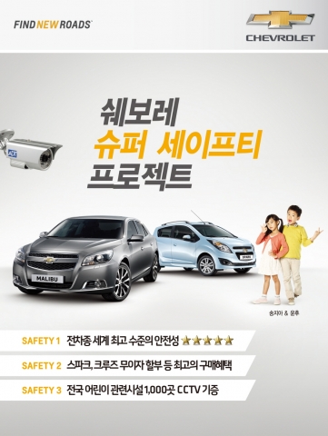 한국지엠주식회사는 쉐보레 슈퍼 세이프티 프로젝트를 추진하고, 프로젝트 성공을 위해 9월 한 달 동안 최고의 구매 혜택을 제공한다.