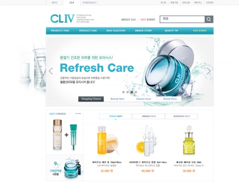 더마브랜드 CL4 공식 쇼핑몰이 개편됐다.