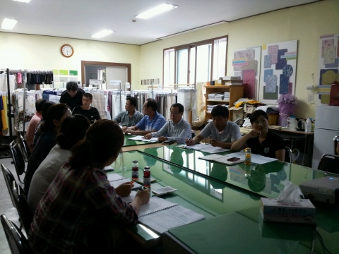 이동훈련에 참가한 신한화섬(주) 재직자들