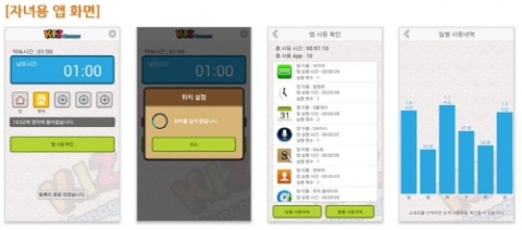 키즈매니저 자녀용이 구동되고 있는 모습이다.
