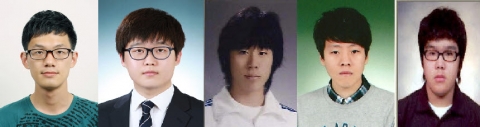 왼쪽부터  박성완, 권오성, 김준식, 민병기, 이종빈 학생