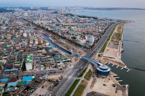 포항운하 항공사진