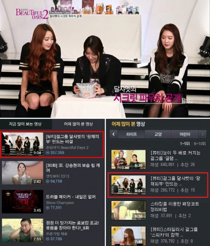 BRTC 비타민 광채 아이템을 이용한 달샤벳의 광채피부 만드는 비결 영상이 인터넷에서 연일 화제가 되고 있다.