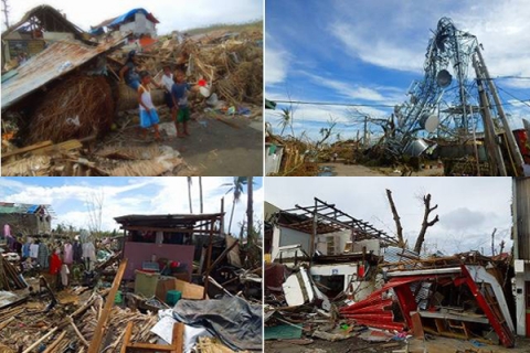 태풍 하이옌의 피해를 입은 필리핀 레이떼 섬 모습(사진 제공 CWS)