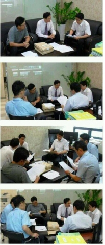 채권추심인수합병전문가 한주원 실장이 전략회의중이다.