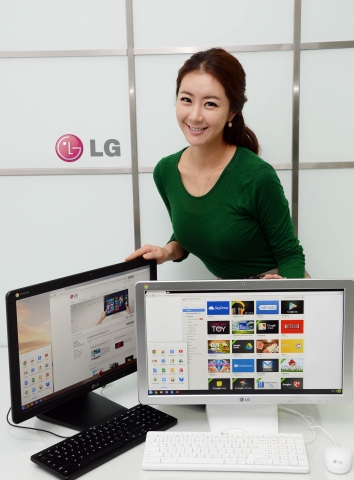 LG전자가 美 라스베이거스에서 내달 7일부터 열리는 CES 2014에서 크롬OS(운영체제)를 탑재한 일체형 컴퓨터 크롬베이스(Chromebase, 22CV241)를 공개한다. 모델