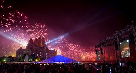 Guests at the New Years Eve Gala dinner at Atlantis The Palm were treated to spectacular record brea...