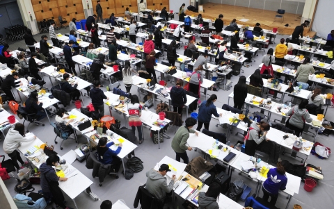 건국대학교는 15일부터 26일까지 각 전공별 일정에 맞춰 2014학년도 예체능계열 신입생 정시모집(‘나’, ‘다’군 일반학생전형)을 위한 실기고사를 실시했다.