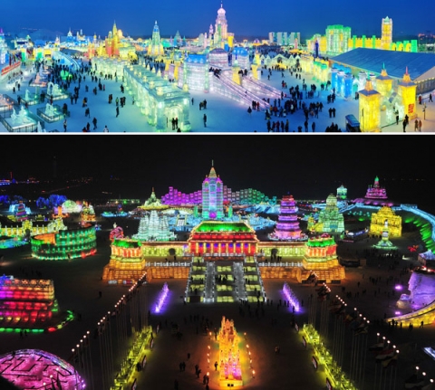 세계 3대 축제인 하얼빈 빙등제는 그 규모와 환상적인 얼음조각으로 전 세계 100만여 명 이상의 관광객이 찾는다.