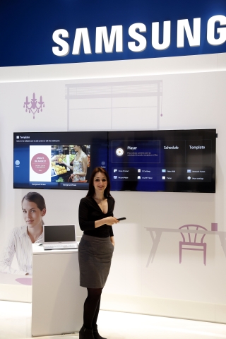 4일(현지시간)부터 네덜란드 암스테르담에서 열리는 유럽 최대 B2B 디스플레이 전시회 ISE 2014에서 선 보인 삼성 스마트 사이니지 플랫폼