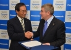 Kazuhiro Tsuga, President of Panasonic, and Thomas Bach, President of the IOC at the Signing Ceremon...