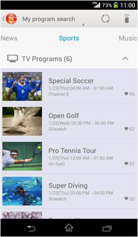 You can find TV shows that you like just by entering keywords.