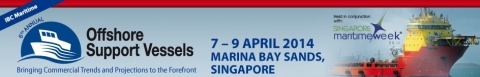 IBC Asia 주최의 해양작업지원선(OSV) 아시아 컨퍼런스 2014가 4월 6일부터 9일까지 싱가포르에서 개최된다.