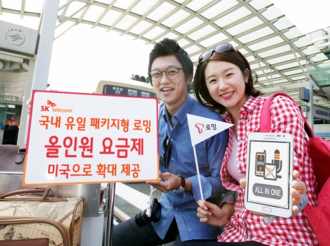 SK텔레콤은 발신 음성통화, 문자, 데이터 로밍을 묶어 저렴한 가격으로 제공하는 정액형 올인원 요금제의 제공 범위를 중국과 일본에 이어 미국까지 확대한다고 3일 밝혔다.