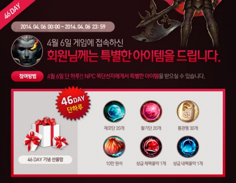 사육신온라인이 4월 6일 사육신데이 이벤트를 진행 한다.